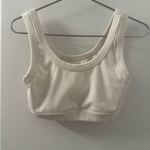 Alo Ribbed Yoga Sport Bra | Off White | S